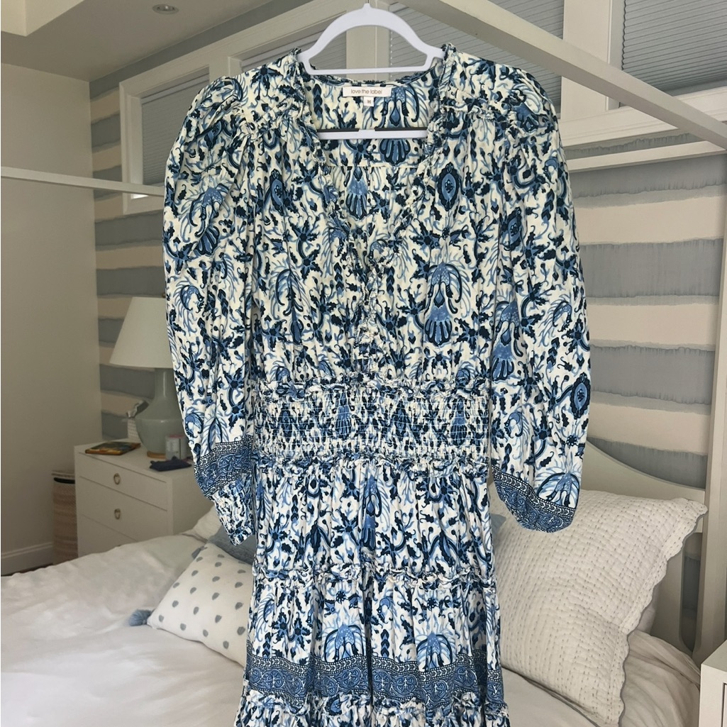 Chic Blue Floral Mini Dress